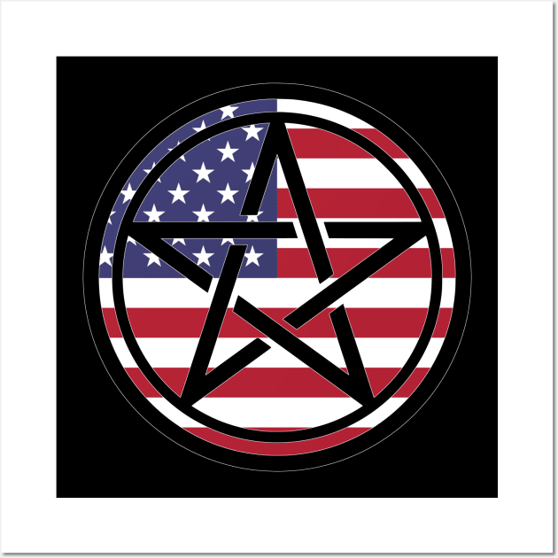 Large Print Pentacle LGBT Flag American Flag Wall Art by aaallsmiles